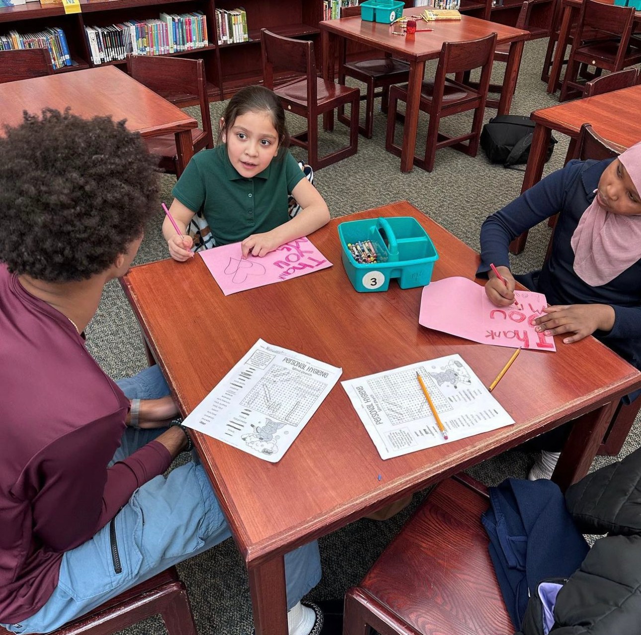 Students working together at a table